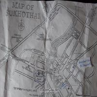 Map provided by Garden House showing the location of 'Jay Jay' - Sukhothai's only veg restaurant.  at Jay Jay in Sukhothai
