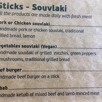 Menu at Garlic Grill House in Samos