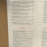 The menu in June 2021 at Bluebirds in the Backyard in Dordrecht