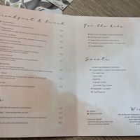 Menu  at Bluebirds in the Backyard in Dordrecht