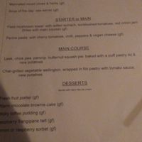 Vegan menu march 2020 at Blue Strawberry Bistrot in Chelmsford