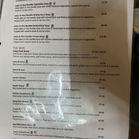 Menu at Sesame in Valletta