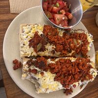 Paquete molletes at Café Vegetal in Mexico City