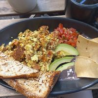 Paquete de tofu revuelto at Café Vegetal in Mexico City