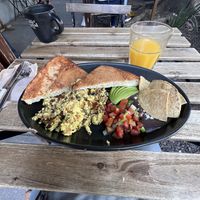 Tofu revuelto a la mexicana   at Café Vegetal in Mexico City