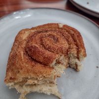 Best cinnamon roll ever. You can have icing added, but it's optional, which I love because I like 'em naked. at Café Vegetal in Mexico City