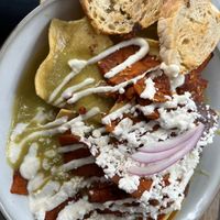 Chilaquiles with Salsa verde at Café Vegetal in Mexico City