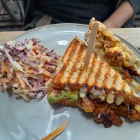 Sanduich de deshebrada at Café Vegetal in Mexico City