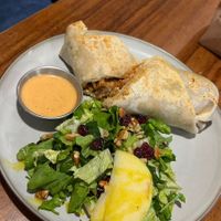 Burrito de pierna adobada con ensalada navideña at Café Vegetal in Mexico City