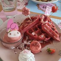 Vegan waffles at ARTBOX in Brighton