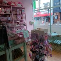 Downstairs merch area at ARTBOX in Brighton