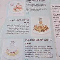 Menu at ARTBOX in Brighton