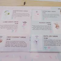 Menu at ARTBOX in Brighton