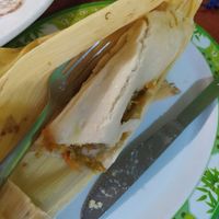 Tamal de maíz de flor de calabaza at Gold Taco in Mexico City