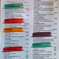 Menu in May 2025 at Rapa Nui in Zandvoort