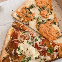 Eggplant Parm and Alla Vodka slices😄 at 3 Brothers of Rockville Center in Rockville Centre