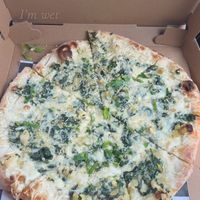 Spinach and artichoke pizzaa  at 3 Brothers of Rockville Center in Rockville Centre