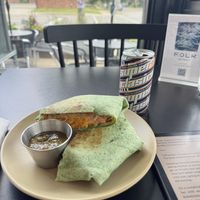 vegan crunchwrap and NA apertivoo  at Folk in Detroit