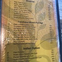 Menu 4 at Sam's Art Cafe in Jodhpur