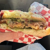 Spicy Cheese Burger  at Cosmic Veggies in Anacortes