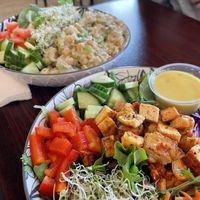 Chickpea tuna salad and bahn mi salad   at Cosmic Veggies in Anacortes