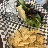 Chickpea tuna wrap. Reportedly delicious!  at Cosmic Veggies in Anacortes