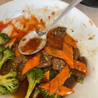 Broccoli w vegan beef amazing !   at Eden in Dana Point