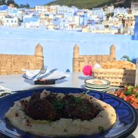 Falafel & hummus with a view at Hamsa in Chefchaouen