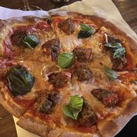 Impossible meatball pizza  at Noble Crust in St Petersburg