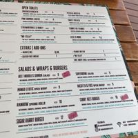 Menu at Sugar Rabbit Kaffé in Albufeira