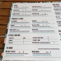 Menu at Sugar Rabbit Kaffé in Albufeira