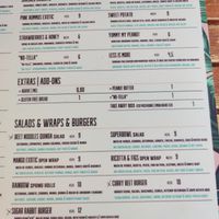 Menu at Sugar Rabbit Kaffé in Albufeira