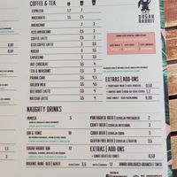 Menu at Sugar Rabbit Kaffé in Albufeira