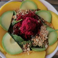 Beet noodle quinoa salad at Sugar Rabbit Kaffé in Albufeira