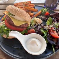 Half of the sugar rabbit burger  at Sugar Rabbit Kaffé in Albufeira