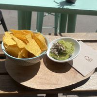 Nachos and fresh guacamole   at Sugar Rabbit Kaffé in Albufeira