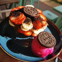 No tella pancakes mmmmm at Sugar Rabbit Kaffé in Albufeira