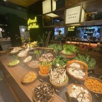 One side of the buffet  at Yangege 焱格格蔬食料理火锅 in Shanghai