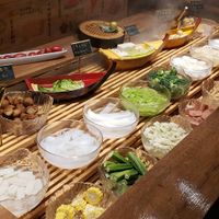 Hot pot options at Yangege 焱格格蔬食料理火锅 in Shanghai