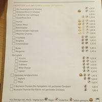 Breakfast menu at Heinrichs Plant-based Kitchen in Paderborn