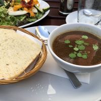 Vegan Onion soup at Caffè Corretto in Oss