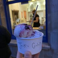 blackcurrant ripple , roasted peanut at Jack's Gelato in Cambridge