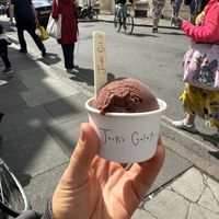 Vegan dark chocolate and sea salt gelato   at Jack's Gelato in Cambridge