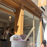Raspberry ripple, double chocolate, lychee sorbet   at Jack's Gelato in Cambridge