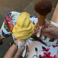 Ve ice creams -  mango soft serve and dark chocolate & rose at Jack's Gelato in Cambridge