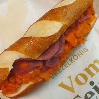 Vegan 'salmon' sandwich at Brezelkönig - Hauptbahnhof in Zurich