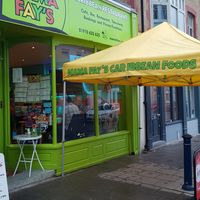 Outside at Mama Fay's in Aberystwyth