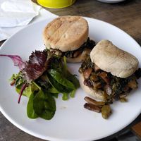 Raggamuffins with mushroom and calaloo (October 2025) at Mama Fay's in Aberystwyth