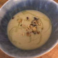 pastinaken soup w hazelnuts (14.-) at Trudelkeller in Baden