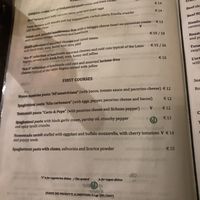 english menu at Etabli in Rome